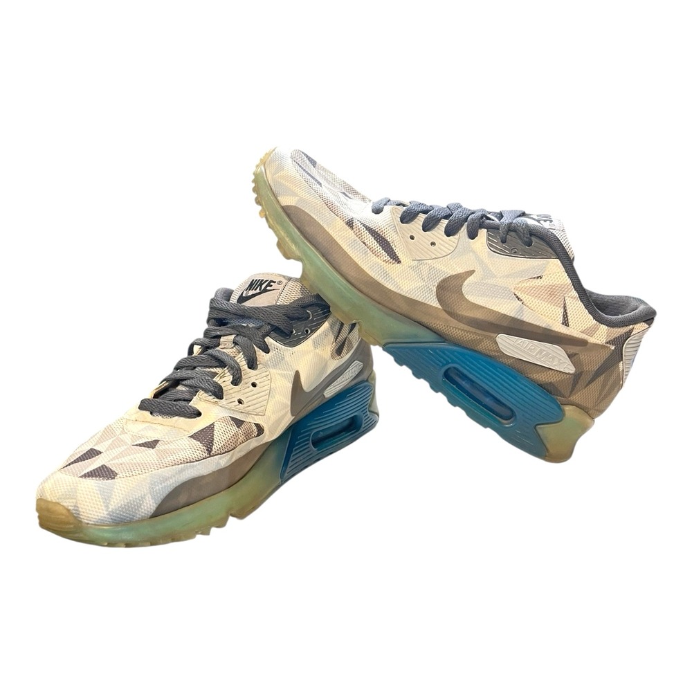 Nike Air Max 90 Ice Pack Blue Grey Geometric Low 631748 004 Mens Size 8.5
